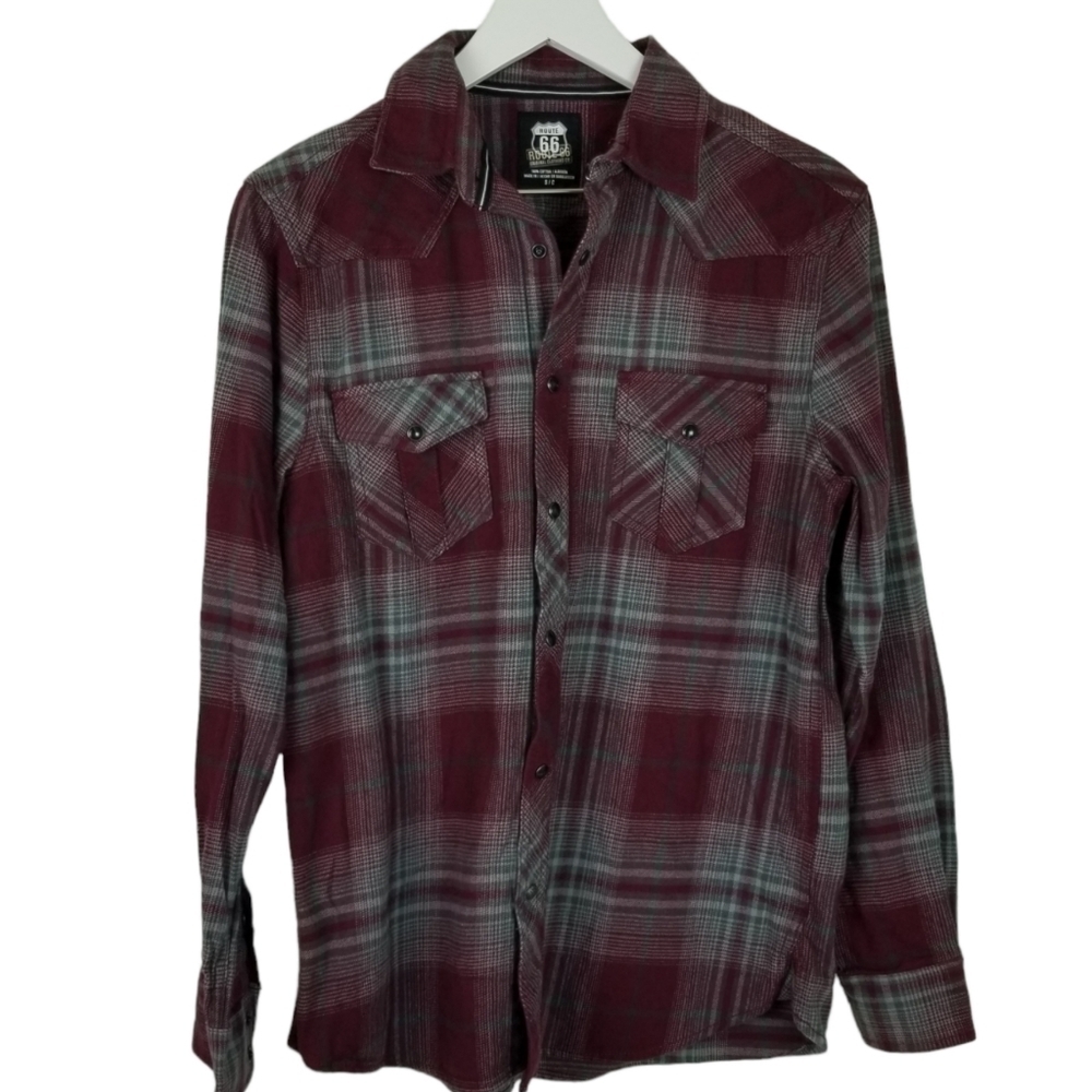 Route 66 Flannel shirt, sz S